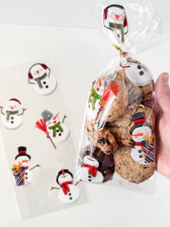 Bolsas diseño muñeco de nieve. Pack por 10 unidades.