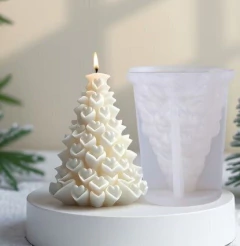 Molde de silicona para VELA/ PINO corazones (relieve)