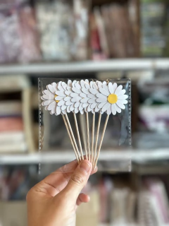 Imagen de Pinchos-toppers de flores de cartulina. Pack x 8 unidades.