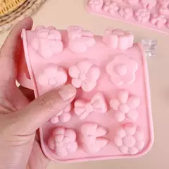 Molde de silicona "flores y moños" - tienda online