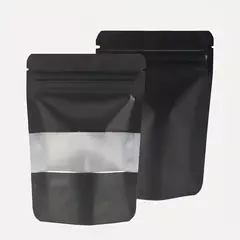 Bolsa Doypack negra con visor. Precio por unidad. - comprar online
