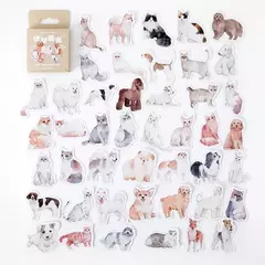 Caja con 46 stickers perritos y gatitos en internet