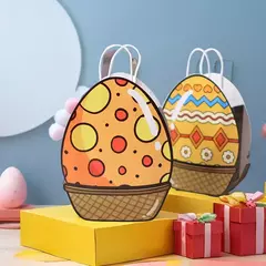 Bolsa de papel con fuelle. Huevo en canasta. Precio por unidad. - Capkelitos