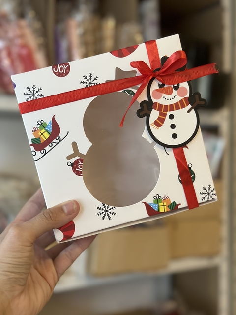 Caja muñeco nieve 16x16x9 cms