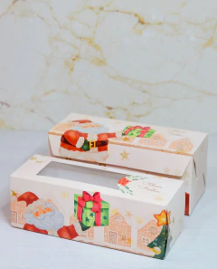 Caja budin Navidad con visor. Precio por unidad. - comprar online