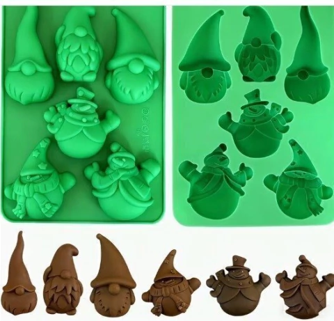 Molde de silicona para VELA y REPOSTERÍA/ VARIOS NAVIDEÑOS DUENDES