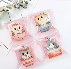 Bolsa opp "Gatitos en maceta" 10x10 cms. Pack por 10 unidades.
