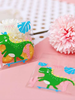 Bolsa opp "Dinosaurio" 7x7cms. Pack por 10 unidades. en internet