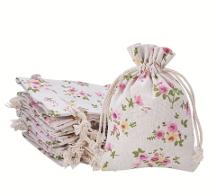 Bolsa arpillera floral. Precio por unidad. - tienda online