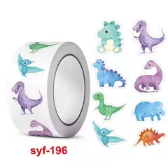 Rollo de stickers dinos x 500 unidades en internet