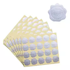 25 Stickers imitación sello de lacre. Color: dorado ó plateado. - comprar online