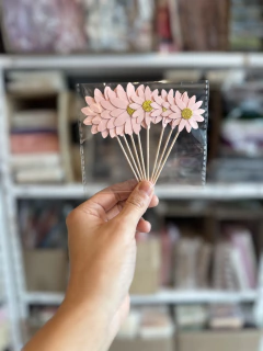 Pinchos - toppers Flores con centro glitter. Pack por 8 unidades. - comprar online
