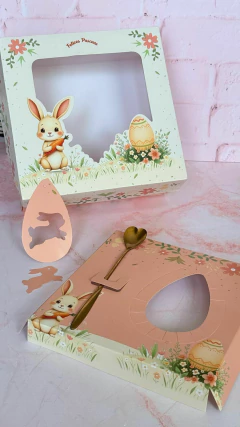 Caja cuadrada con visor "Pascua". Precio por unidad. en internet