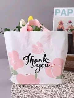 Bolsa con manija "thank you". Varias medidas. Precio por unidad.
