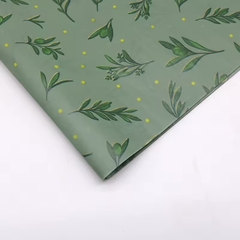 Papel seda hojas con fondo verde. Pack por 2 unidades. - comprar online