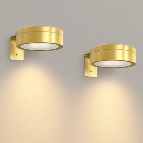 Pack X 2 Led A Pila Dorado Calida Fria Y Neutra Con Control Dorado