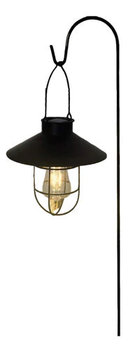 Farol Exterior Led Solar Pintado Negro Bulbo Filamento