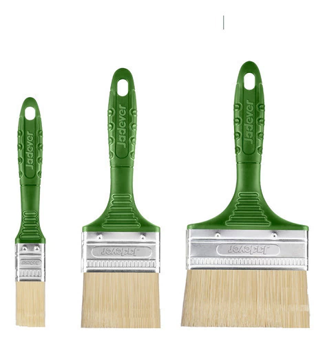 Set De 3 Brochas Pinceles Para Pintura Jadever Cerdas Beige