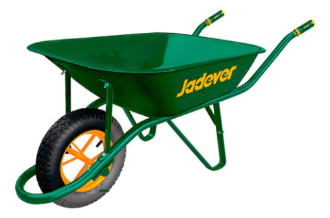 Carretilla Carro 130kg Neumático Mango Suave Jadever Color Verde Con Amarillo