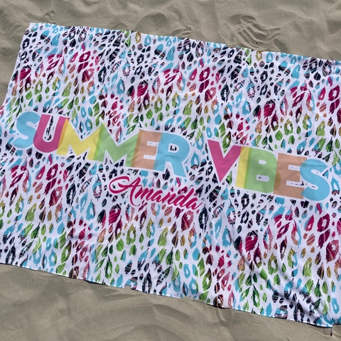 Canga de Praia Personalizada Onça Colors