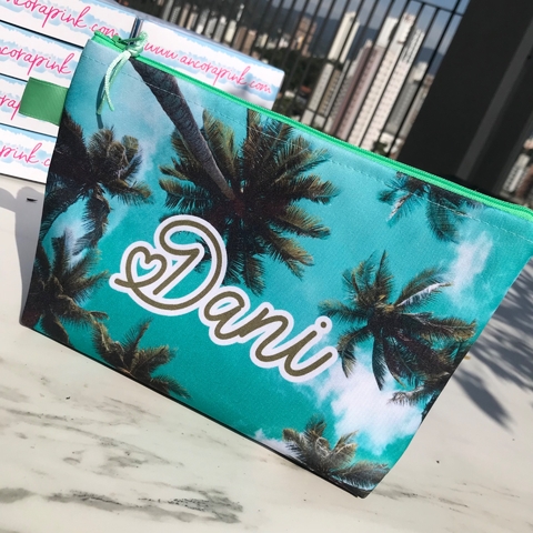 Necessaire Slim Personalizada | Estampa Ilha