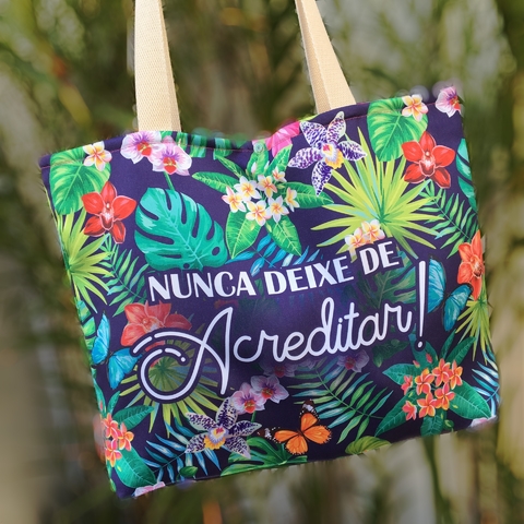 Bolsa Slim Floral Azul