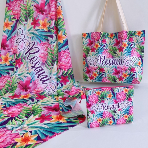 Kit Praia Personalizado | Estampa Pineapple