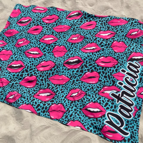 Canga de Praia Personalizada | Estampa Boca Pink