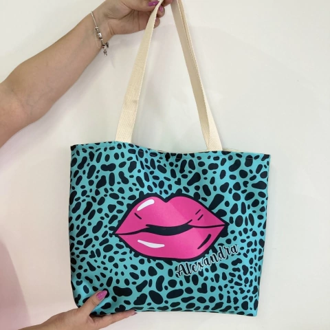 Bolsa Slim Personalizada | Estampa Boca Pink