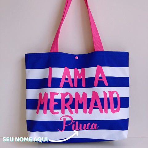 Bolsa Slim Personalizada | Estampa Mermaid Azul e Pink