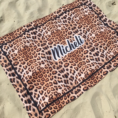Canga de Praia Personalizada | Estampa Onça Preta