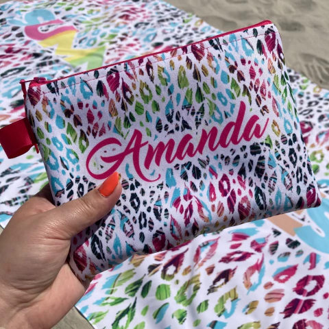Necessaire Clutch Personalizada Onça Colors
