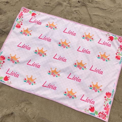 Canga Toalha Infantil Personalizada | Estampa Princesa