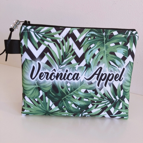 Necessaire Clutch Personalizada | Estampa Folhas Verdes