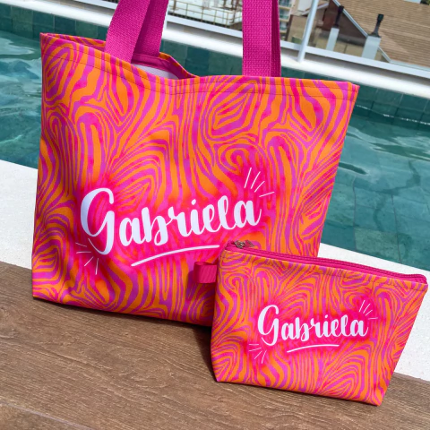 Kit Bolsa Slim + Necessaire Slim | Estampa Zebra Pink