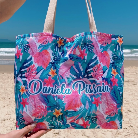 Bolsa Slim Personalizada | Estampa Floral Rosa