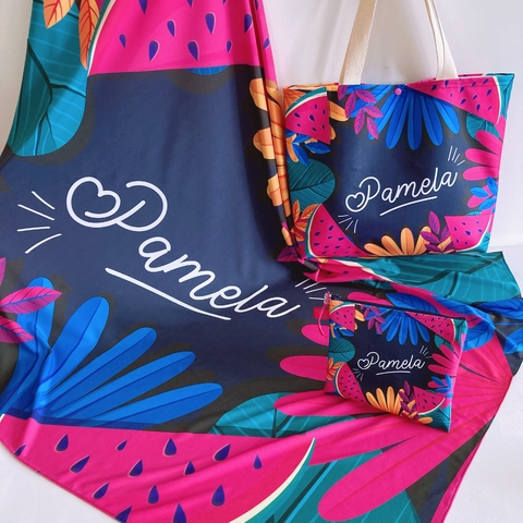 Kit Praia Estampa Tropical