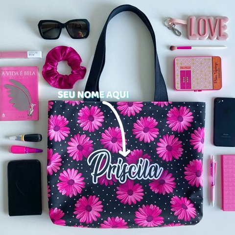 Bolsa de Praia Slim Personalizada | Estampa Gérbera