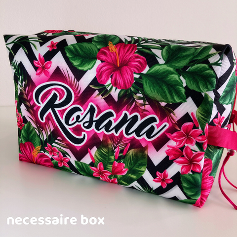 Necessaire Box Personalizada | Estampa Hibiscus