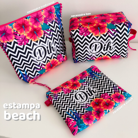 Kit Necessaires 3 peças | Estampa Beach