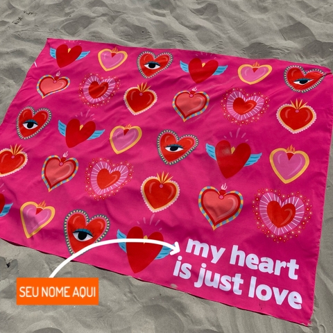 Canga de Praia Personalizada Estampa The Heart