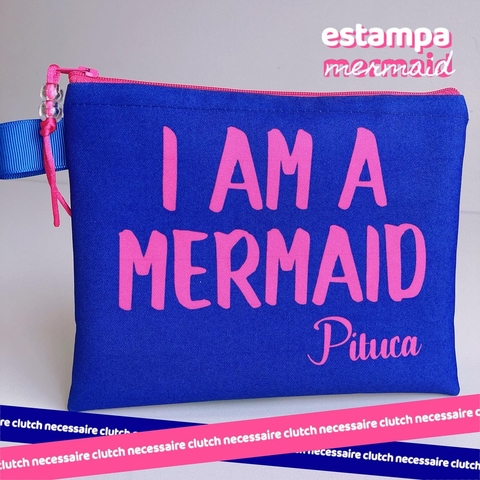 Necessaire Clutch Personalizada | Mermaid Azul e Pink