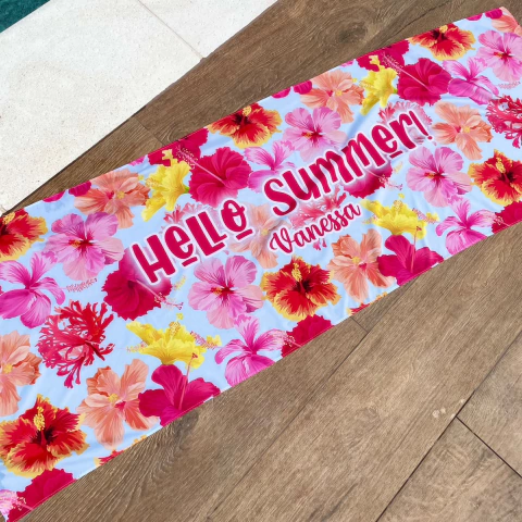 Mini Canga de Praia Adulto Personalizada | Estampa Aloha