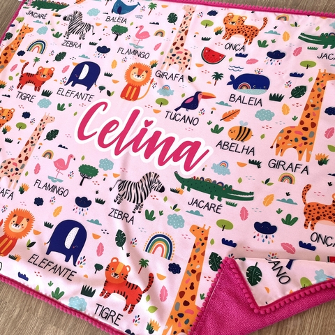 Canga Toalha Infantil Personalizável | Estampa Zoo