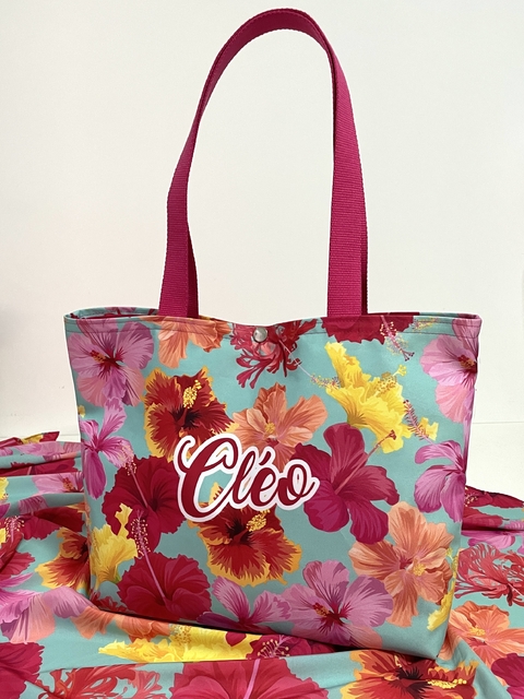 Bolsa Slim Personalizada | Estampa Hibiscus Verão - comprar online