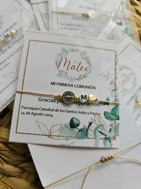 Pulsera denario con Tarjeta e Inicial - comprar online