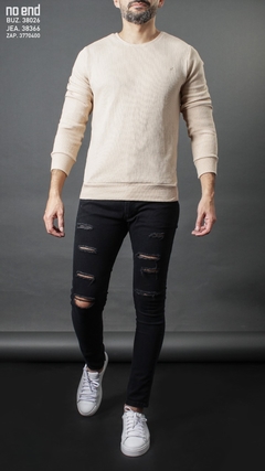 JEAN SKINNY NEGRO C/ROT 38366