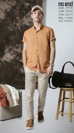 CAMISA LINO M/CORTA CUELLO MAO 39153