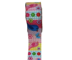 Fita Art Fitas de Gorgorão - 38 mm - Passarinho - Rolo com 10 metros