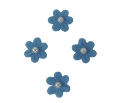 Apliques Florzinha Prensada com meia Pérola - Pacote com 20 unidades - Fitas de Gorgorão Sanding, Bela Fita, Apliques, bico de pato, meias de seda, colas.  Bella Rosa Fitas